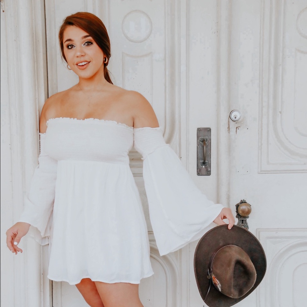 Long sleeve off the shoulder dress